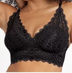 Maidenform Pure Comfort Black Lace Lightly Lined Wireless Bra 40C Nwt